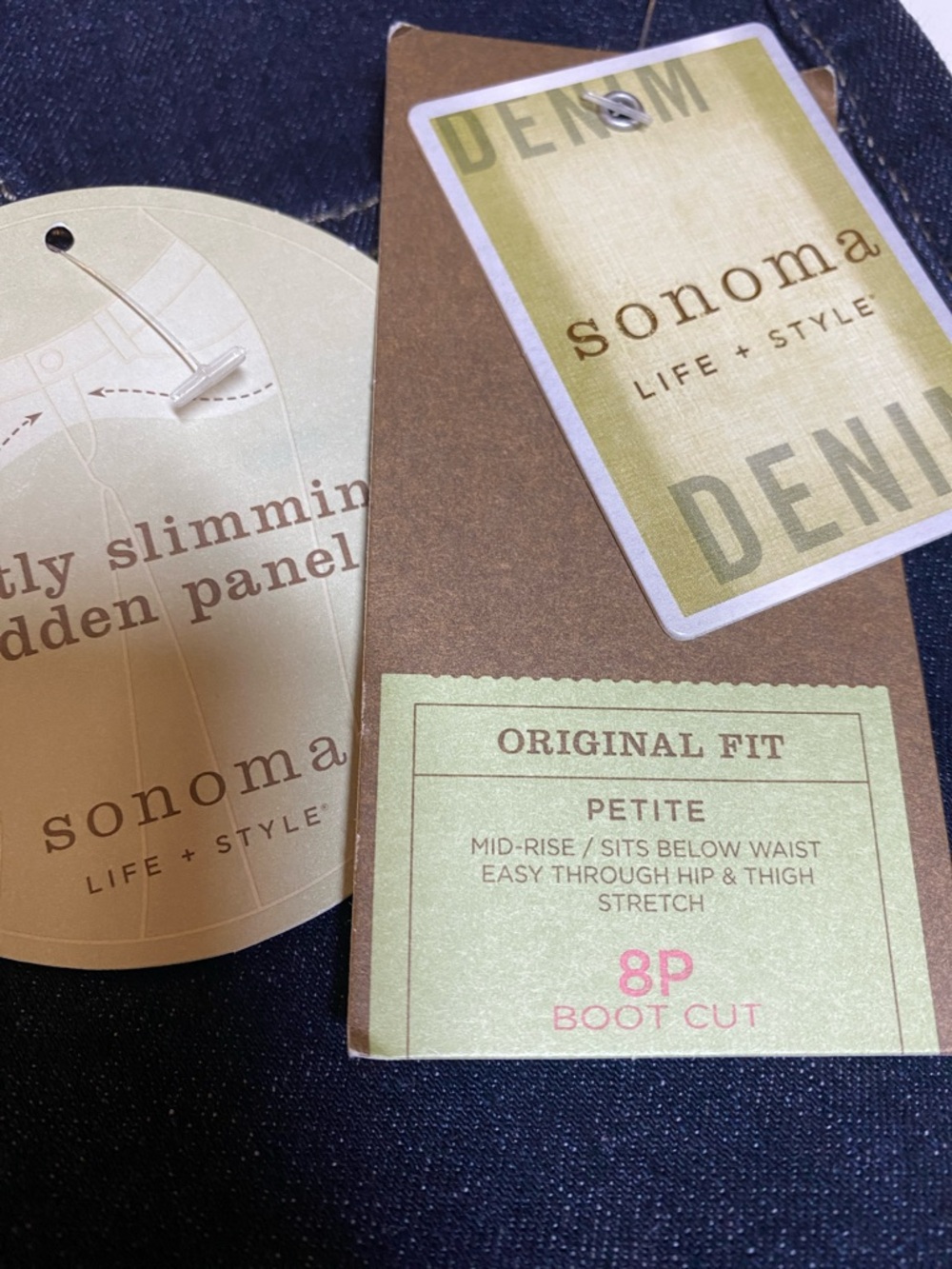 Sonoma SZ 8P Dark Denim Boot Cut Mid Rise Slimming Jeans New D6e - Picture 6 of 13